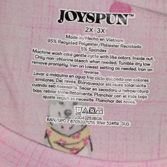 LAST ONE Women's plus 2X/3X nightgown sleep shirt pink DOGS Joyspun short sleeve - Picture 3 of 4
